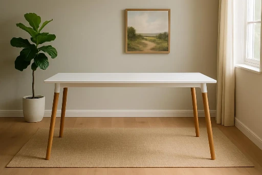 Mesa eames rectangular 120 MDF blanca