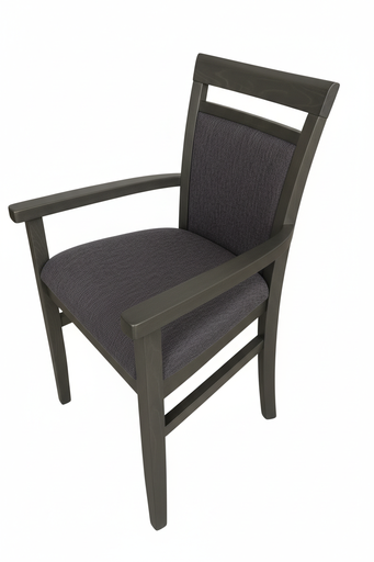 Silla Tapita  con apoyabrazos (Chenille – Gris Oscuro)