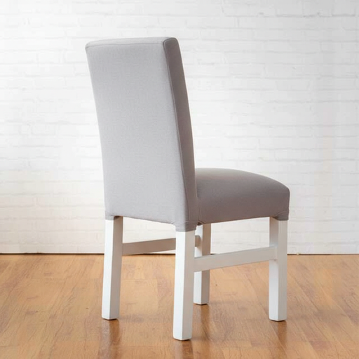 Silla tapizada (Chenille – Gris Perla, Blancas)