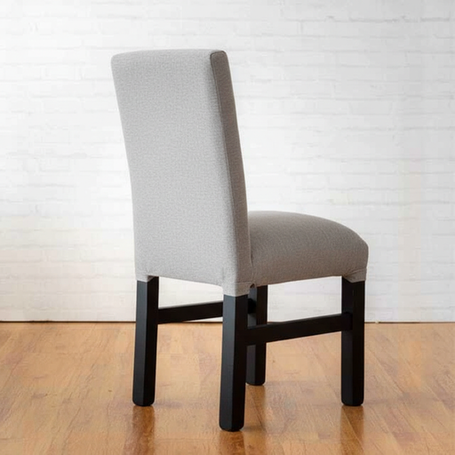 Silla tapizada (Chenille – Gris Perla, Negras)