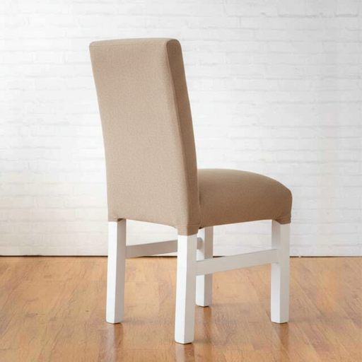Silla tapizada (Chenille – Vison, Blancas)
