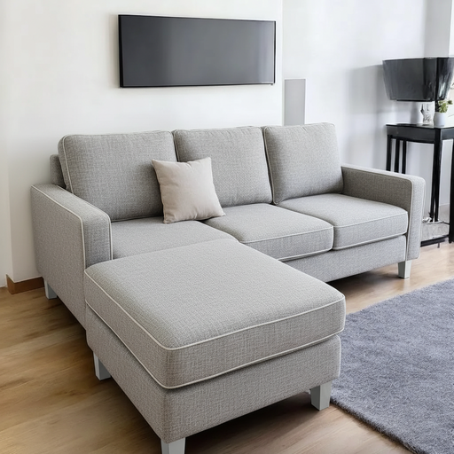 Sillón Italiano con vivos (180x90, Pana Cross – Plata, Sin apoyabrazos)
