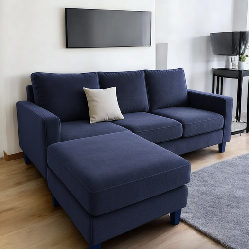Sillón Italiano con vivos (210x90, Pana Antimanchas Floyd 330 – Indigo, Sin apoyabrazos)