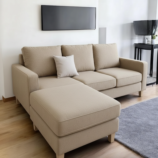 Sillón Italiano con vivos (210x90, Pana Antimanchas Floyd 330 – Vison, Sin apoyabrazos)