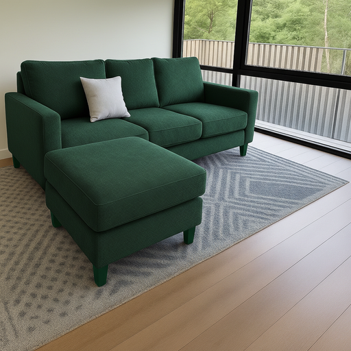 Sillon italiano (180x90, Pana Cross – Verde Ingles, Sin apoyabrazos)