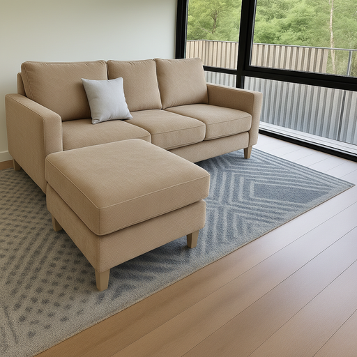 Sillon italiano (210x90, Pana Antimanchas Floyd 330 – Beige, Sin apoyabrazos)