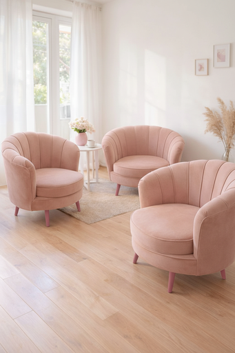 Sillón Shell (Pana Cross – Rosa)