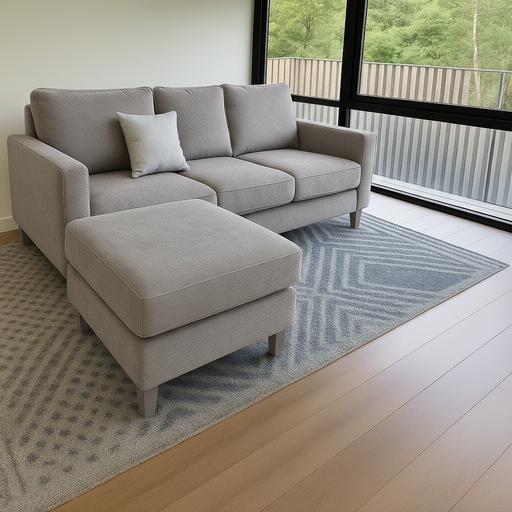 Sillon italiano (210x90, Chenille – Gris Perla, Sin apoyabrazos)
