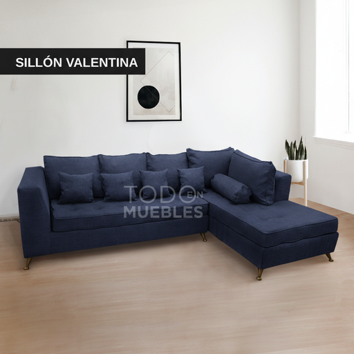 Sillón Valentina (250x160, Pana Antimanchas Floyd 330 – Indigo, Lado derecho mirando de frente)
