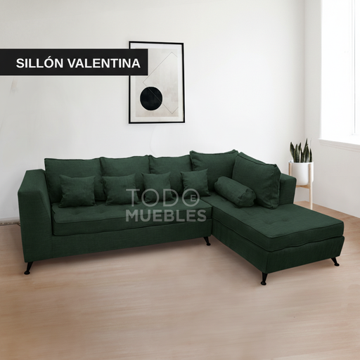 Sillón Valentina (250x160, Pana Cross – Verde Ingles, Lado izquierdo mirando de frente)