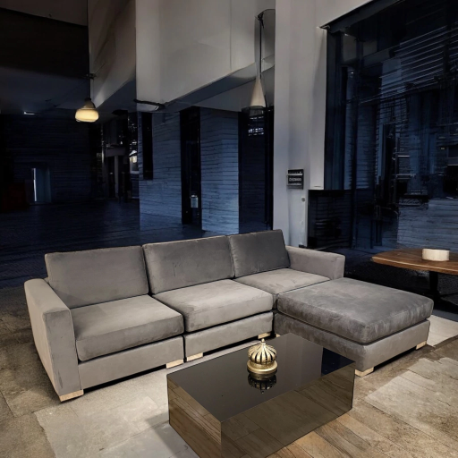 Sillón módulo 100x100 (Pana Cross – Plata)