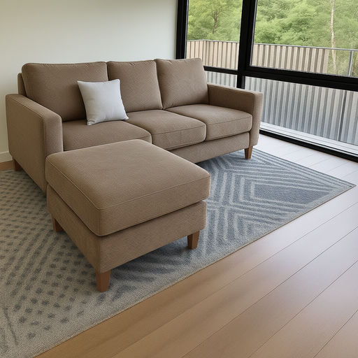 Sillon italiano (200x90, Pana Bahia - Topo, Sin apoyabrazos)