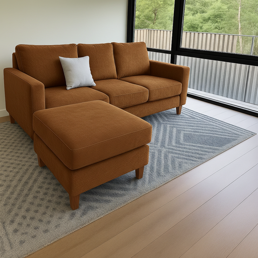 Sillon italiano (180x90, Pana Antimanchas Sunny - Bronze, Sin apoyabrazos)