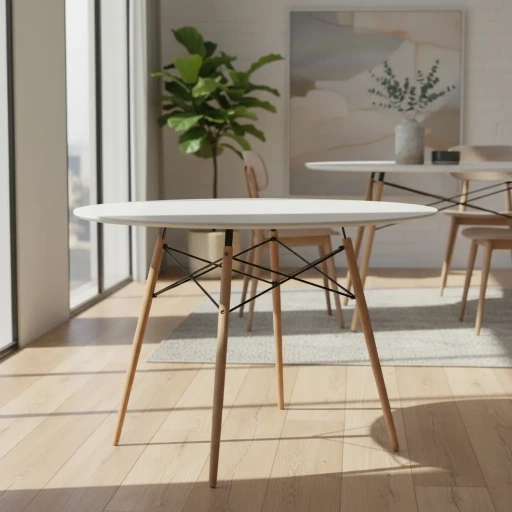 Mesa Eames circular MDF (0.80, Blanco)