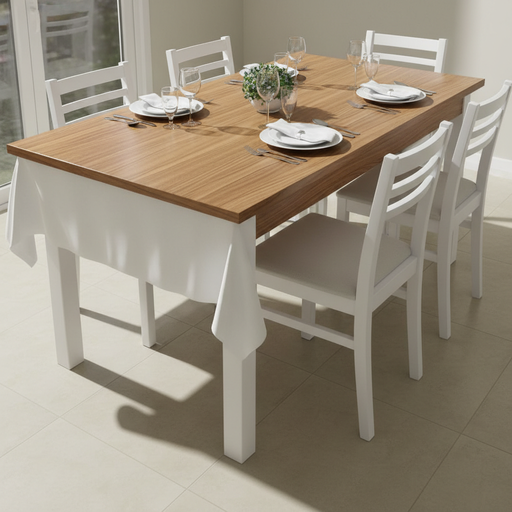 Mesa extensible (1.20x80, Paraiso patas blancas)