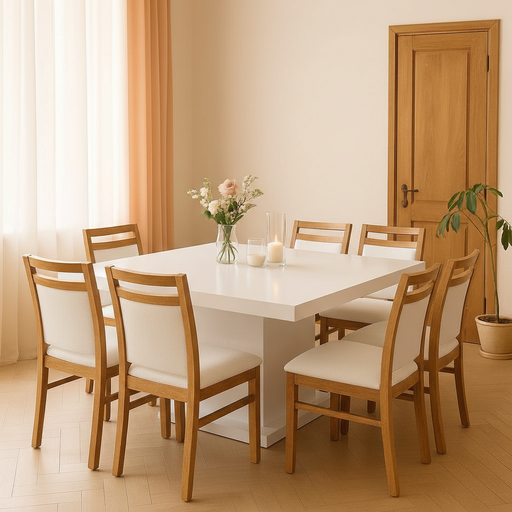 Mesa valeria cuadrada (140x140, Blanca)
