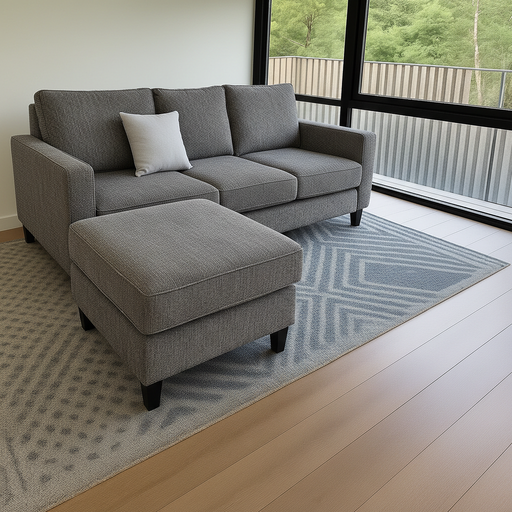 Sillón italiano Comfort (200x90, Pana Cross – Gris, Sin apoyabrazos)