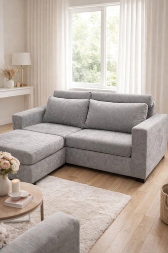 Sillón Manhattan (180x90, Pana Antimanchas Madison – Steel)
