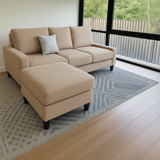 Sillon italiano (250x90, Pana Antimanchas Madison – Champagne, Sin apoyabrazos)