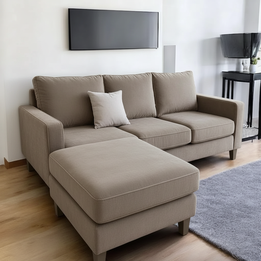 Sillón Italiano con vivos (210x90, Pana Antimanchas Madison – Vison, Sin apoyabrazos)