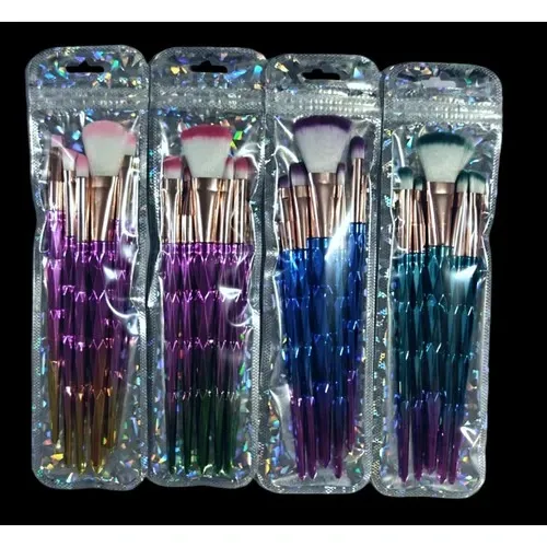 Kit de brochas para maquillaje *7pcs c/brillo