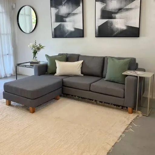 Sillon italiano (250x90, Antidesgarro Boss – Gris, Sin apoyabrazos)