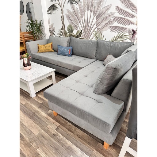 Sillón Valentina (250x160, Pana Cross – Musgo, Lado izquierdo mirando de frente)