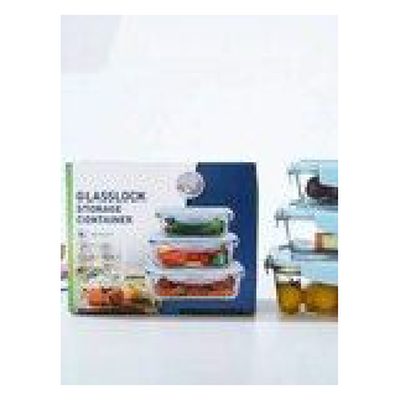 [443434345] Contenedores Hermeticos Vidrio Rectangular 3PCS